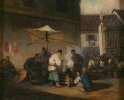 Street Scene, Macao, with Pigs